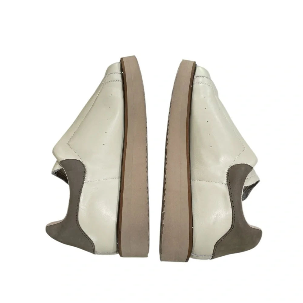 Zac Zac Posen Yennifer Leather Slip On Sneakers  SZ 7.5 Bone Cream